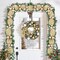 Luxury Christmas Garland for Mantle, Christmas Flocked Garland with Ribbons Gold Ball Pinecones, Christmas Garland Decor